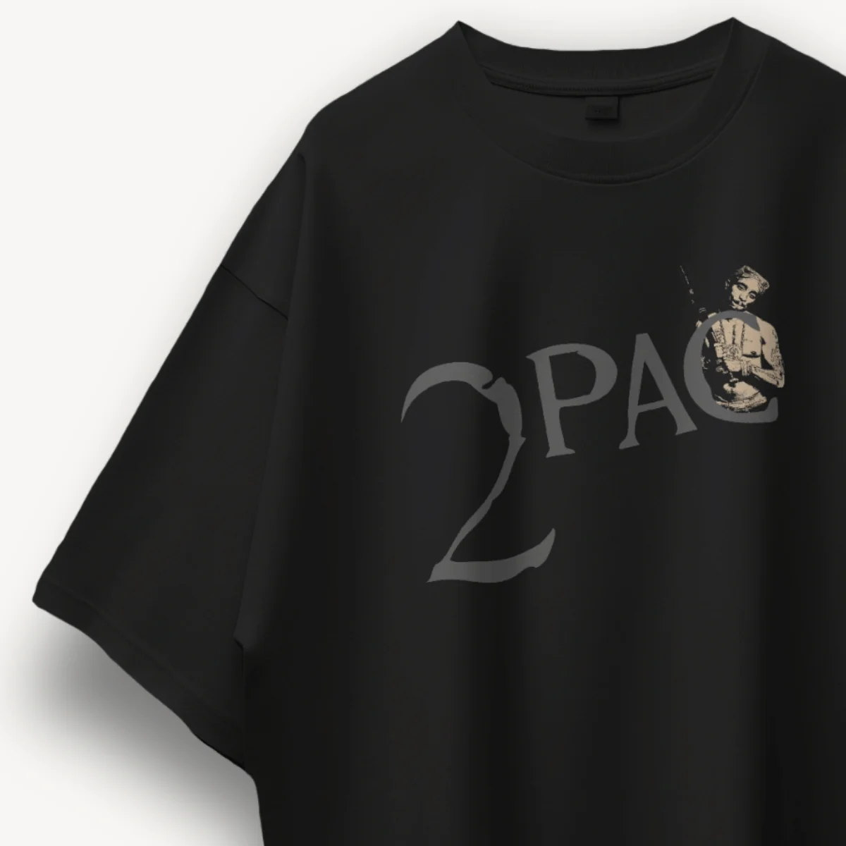 2Pac Bat Killuminati Black Oversized Tee - Image 3