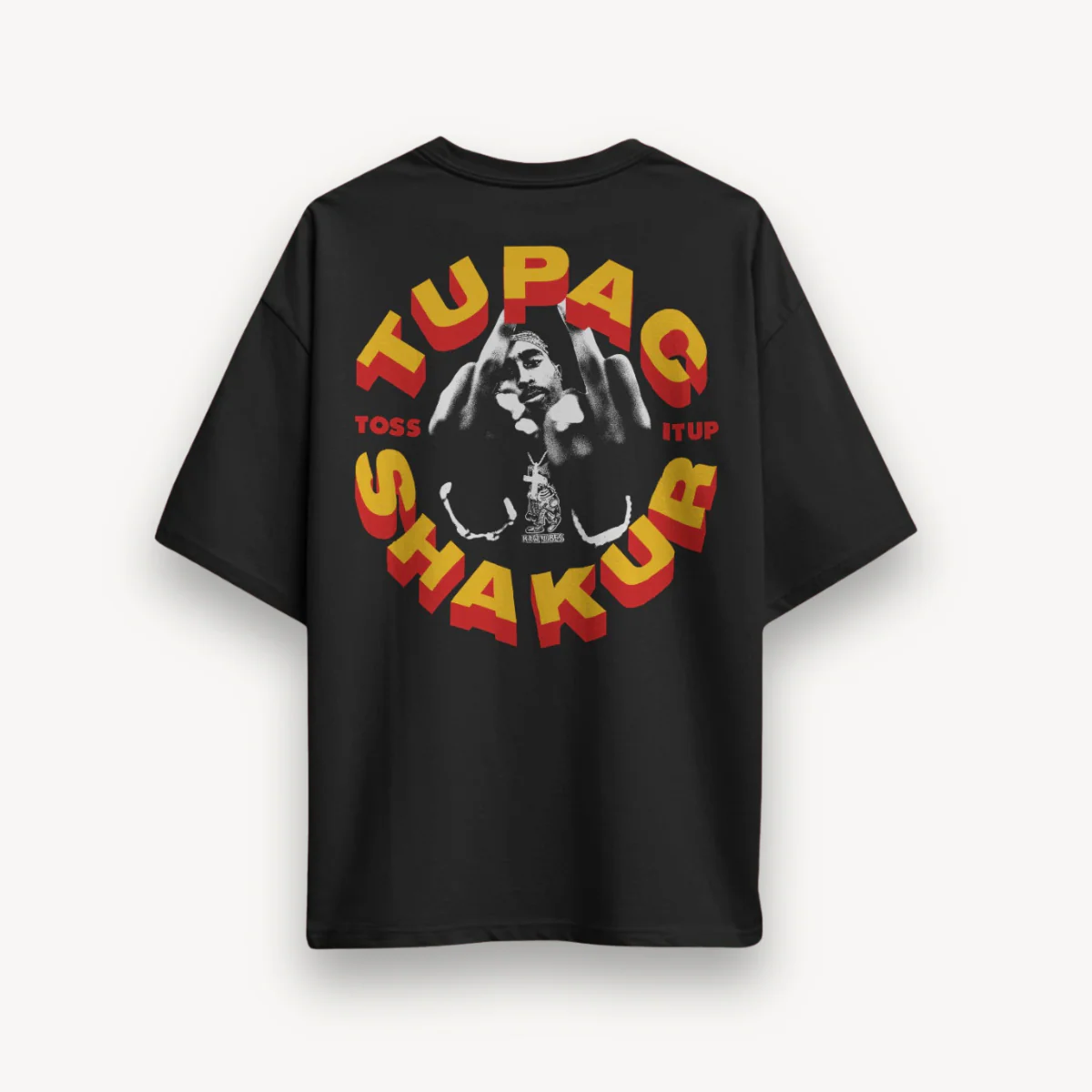 2Pac Toss It Up Black Oversized Tee