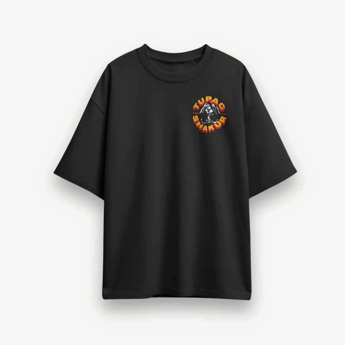 2Pac Toss It Up Black Oversized Tee - Image 2