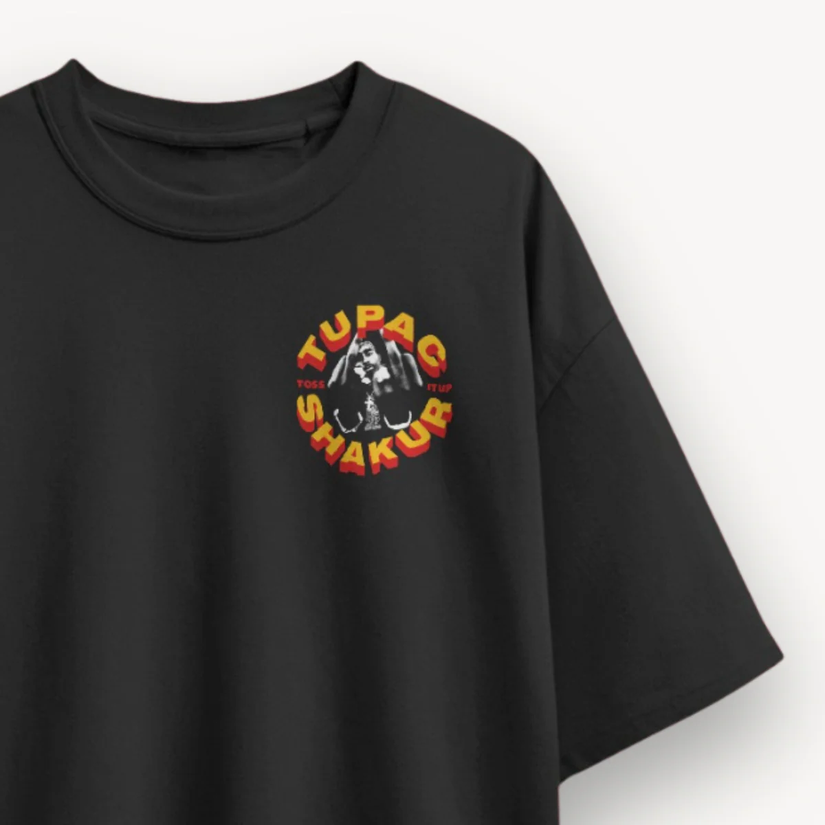 2Pac Toss It Up Black Oversized Tee - Image 3