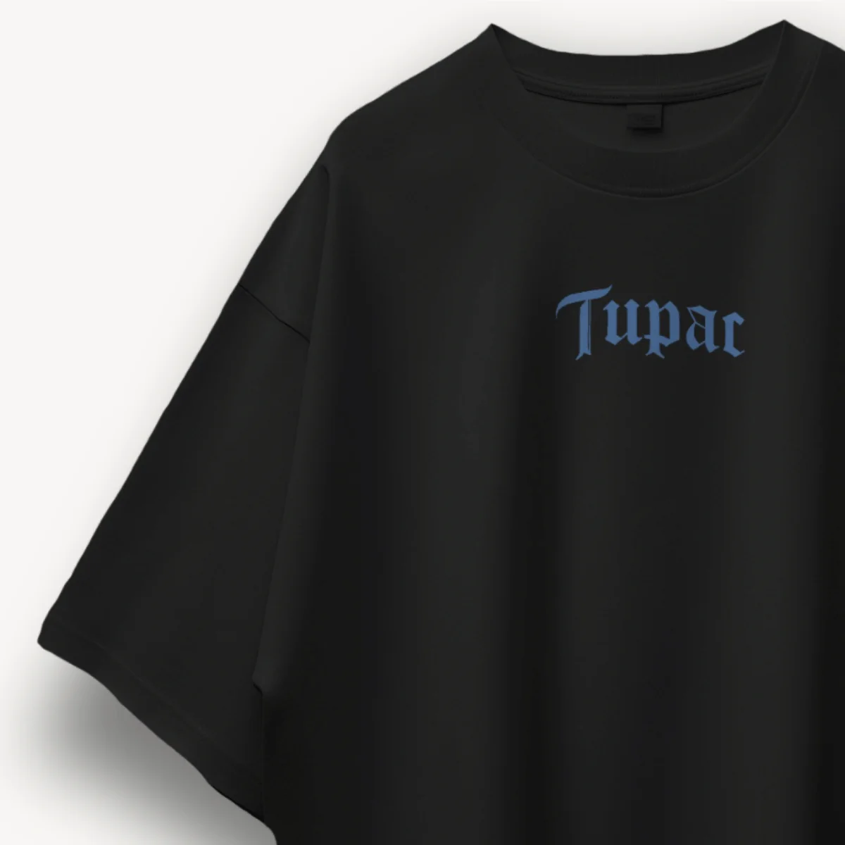 2Pac Text Logo Black Oversized Tee - Image 3