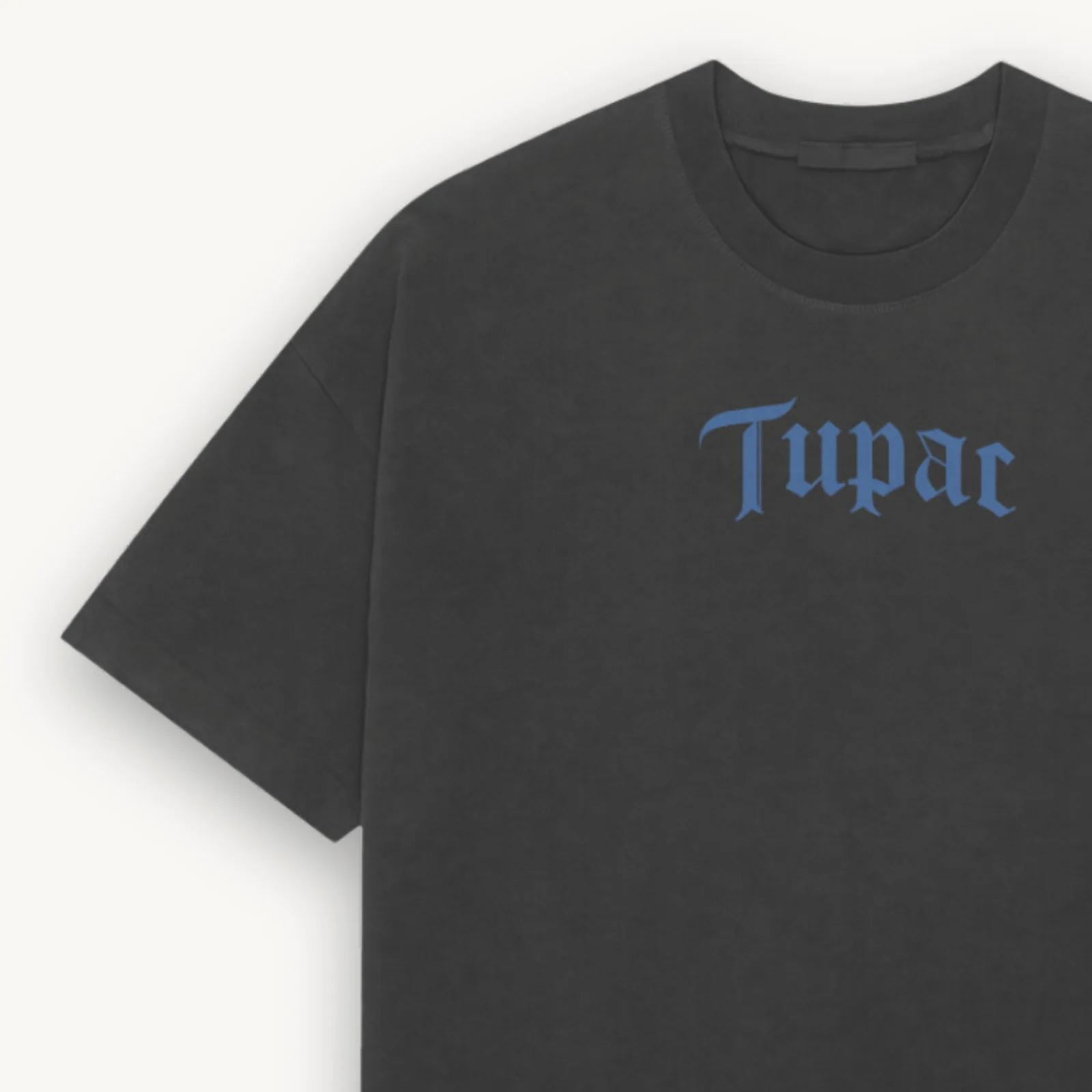2Pac Text Logo Black Relaxed Tee - Image 3