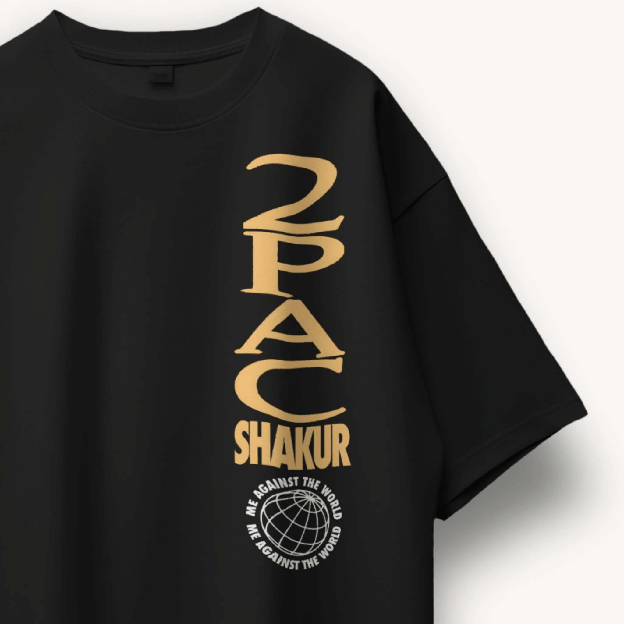 2Pac Me Against Black Oversized Tee - Image 3