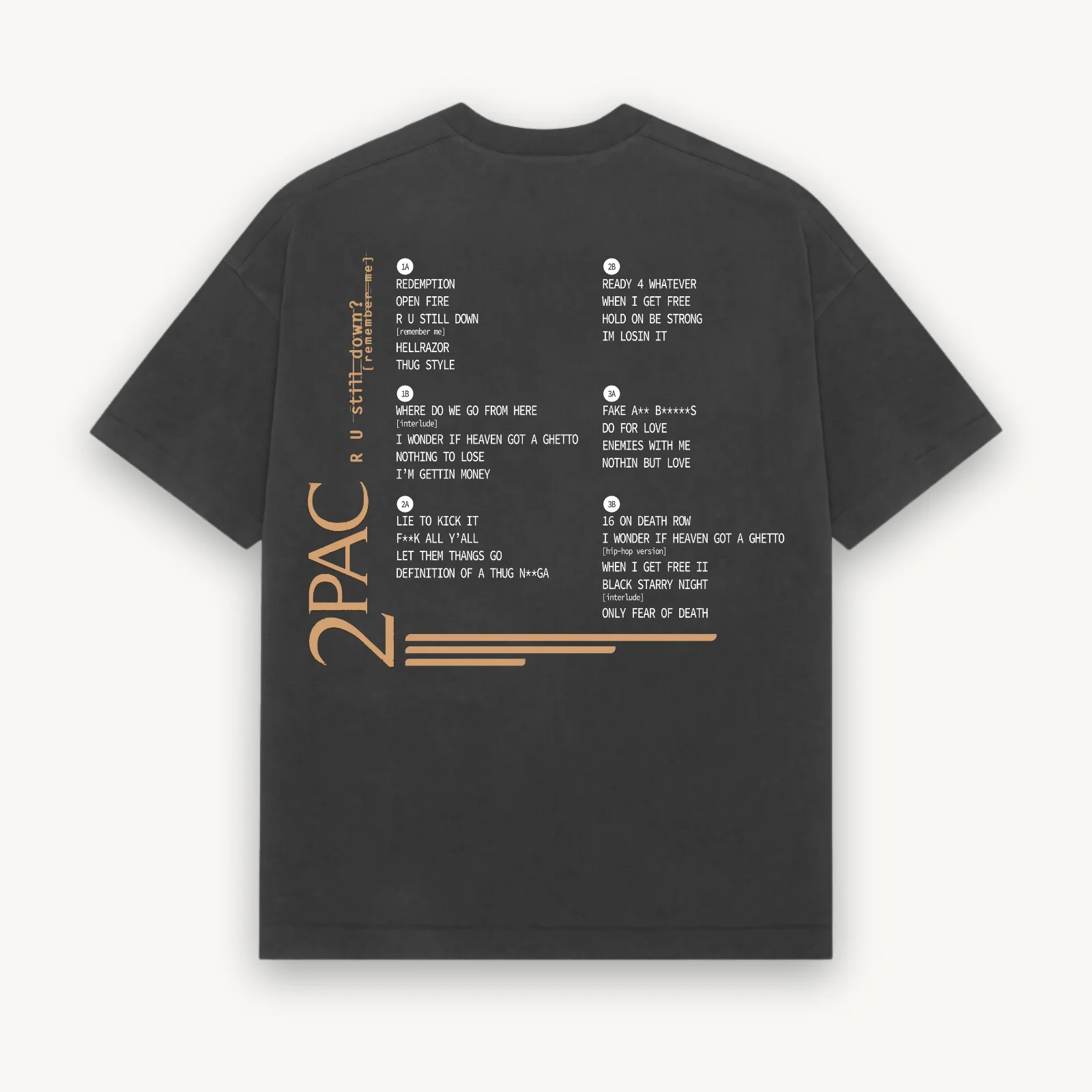 2Pac Still Down Black Relaxed Tee