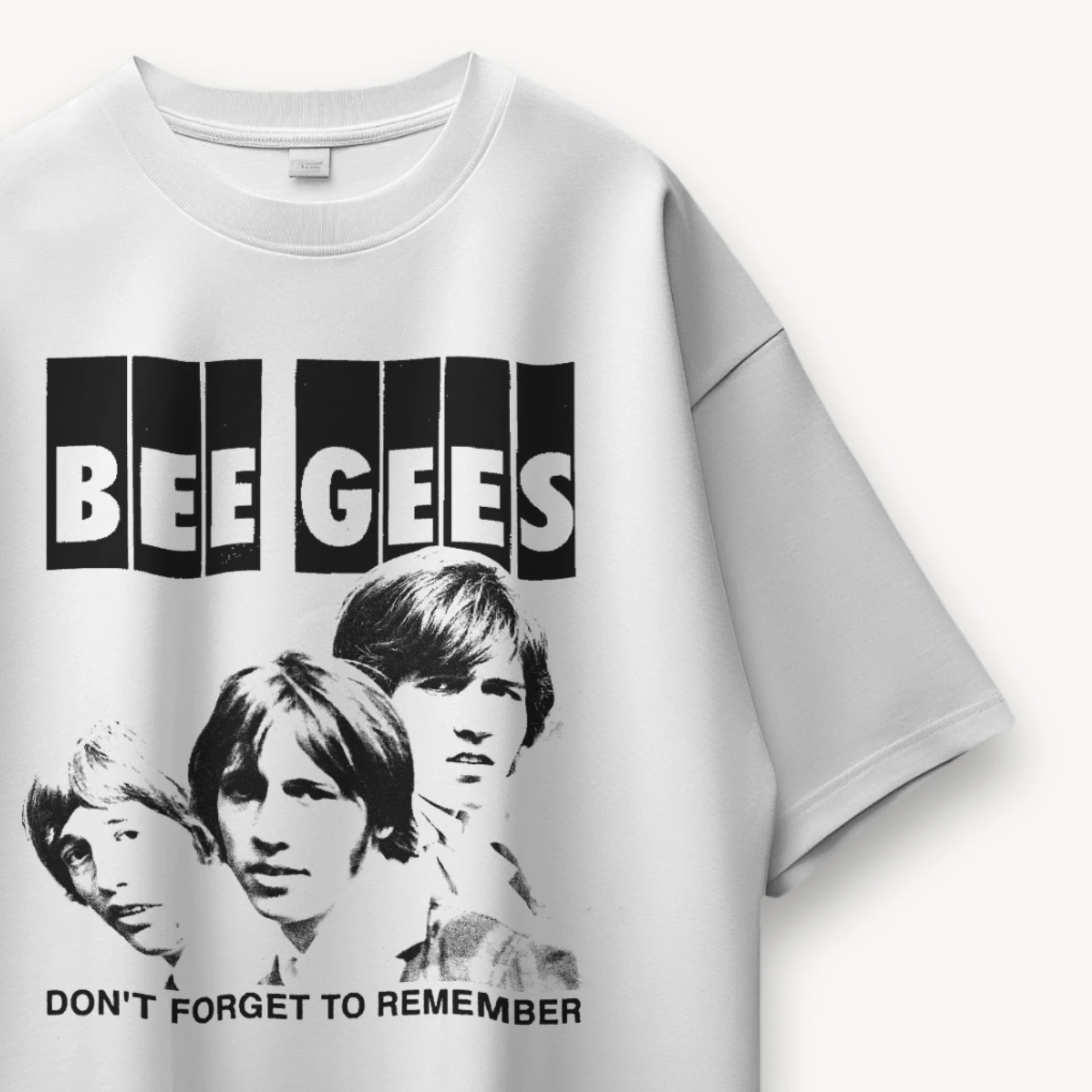 Bee Gees Don't Forget To Remember White Oversized Tee - Image 3