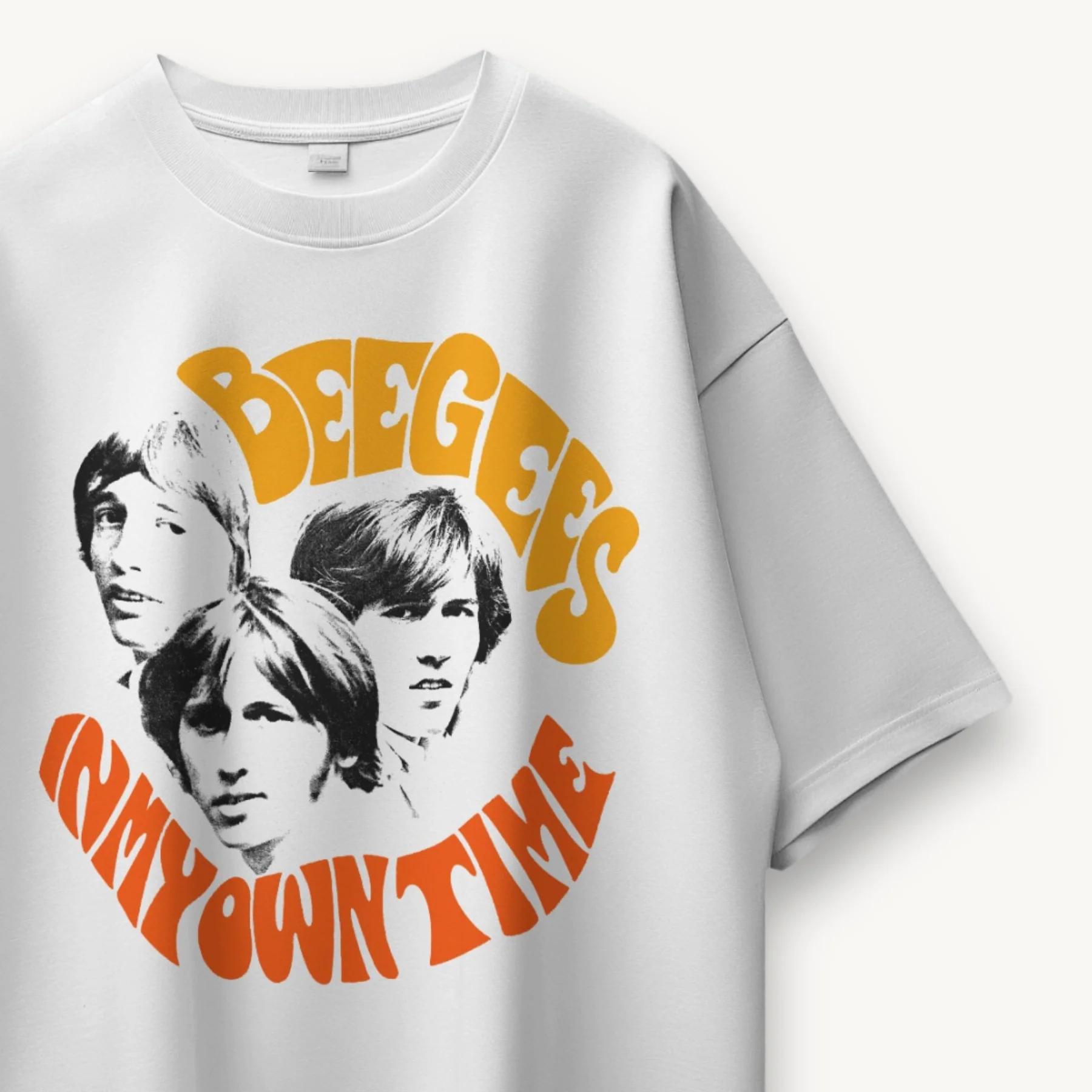 Bee Gees In My Own Time White Oversized Tee - Image 3