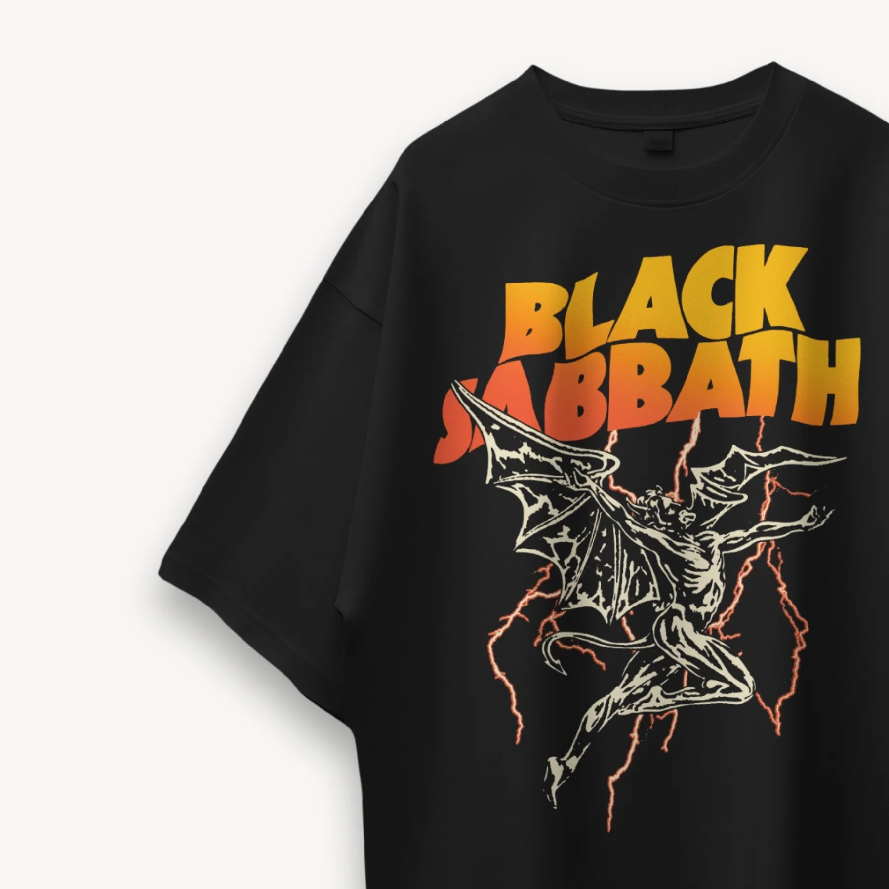 Black Sabbath Henry Lightning Black Oversized Tee - Image 3