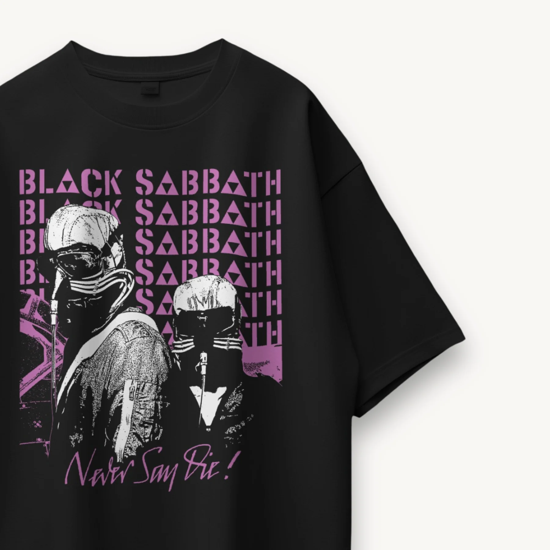 Black Sabbath Never Say Die Black Oversized Tee - Image 3