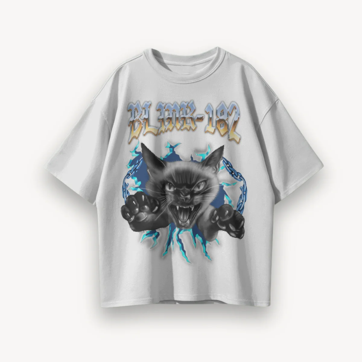 Blink-182 Cheshire Reborn White Oversized Tee