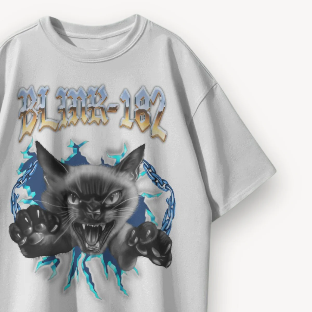 Blink-182 Cheshire Reborn White Oversized Tee - Image 3