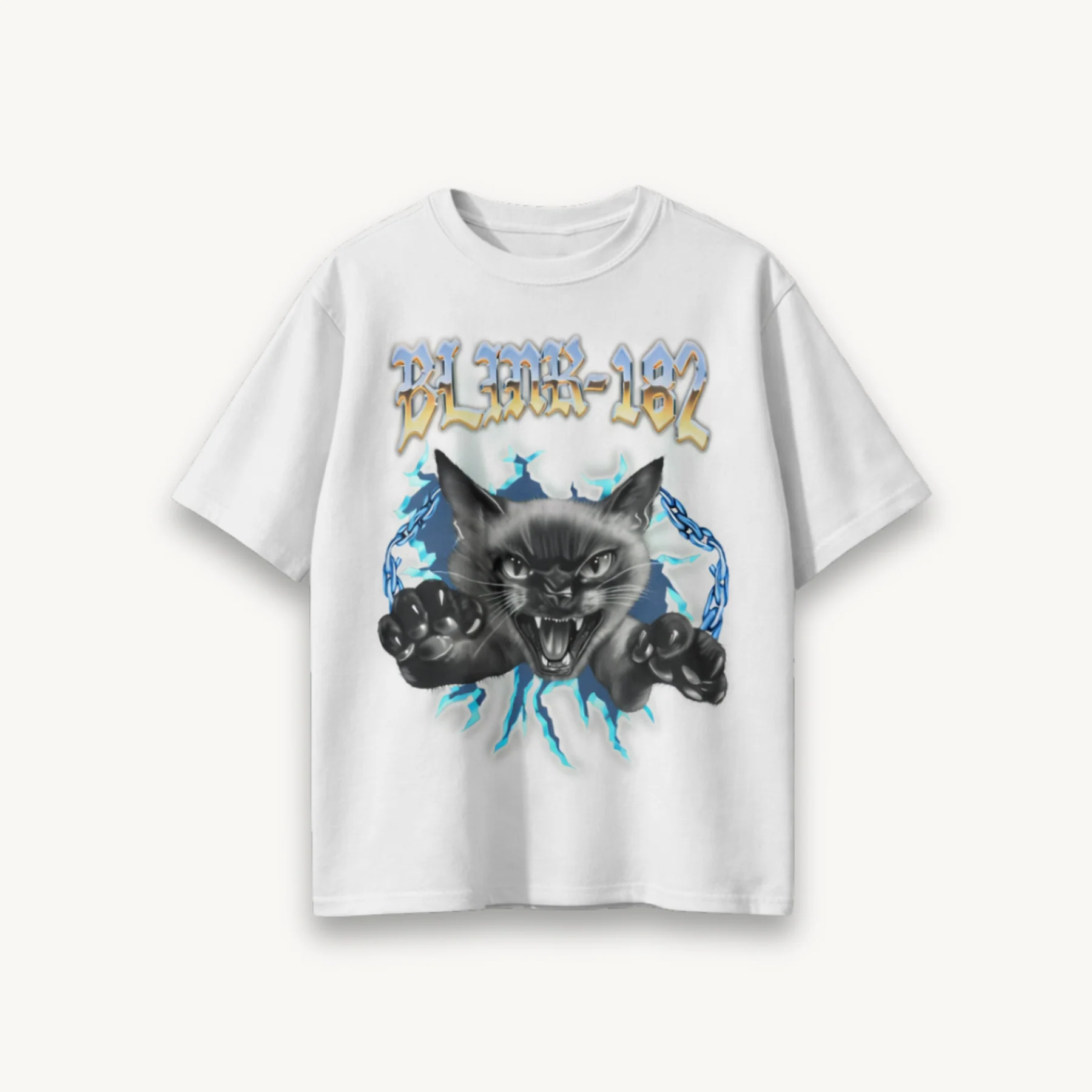 Blink-182 Cheshire Reborn White Relaxed Tee
