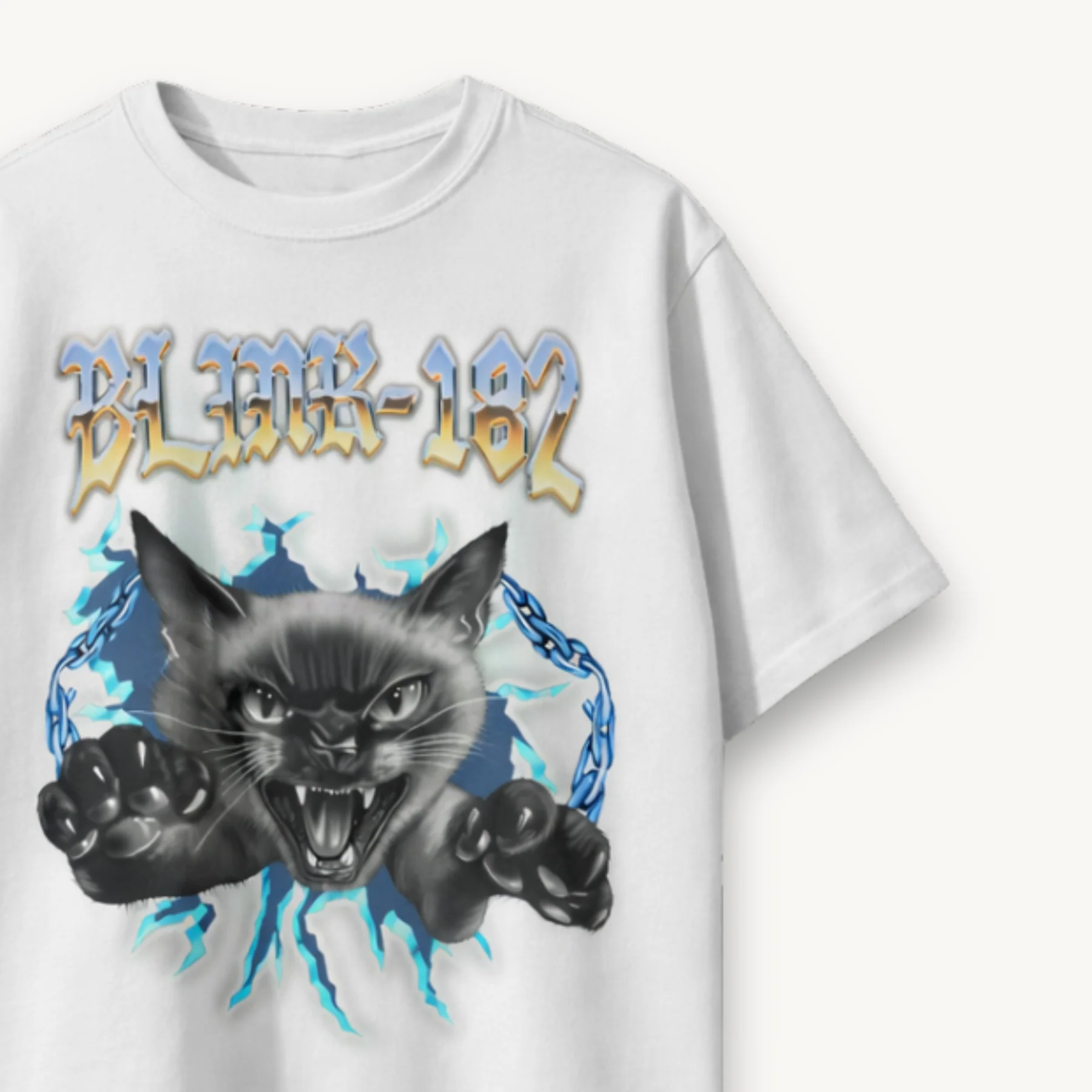 Blink-182 Cheshire Reborn White Relaxed Tee - Image 3