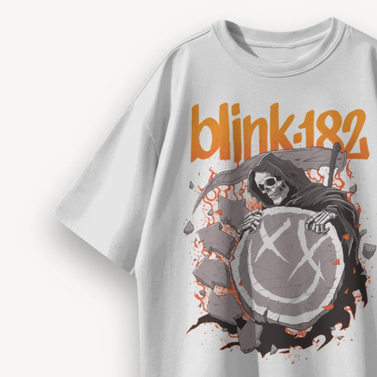 Blink-182 The Reaper Returns White Oversized Tee - Image 3