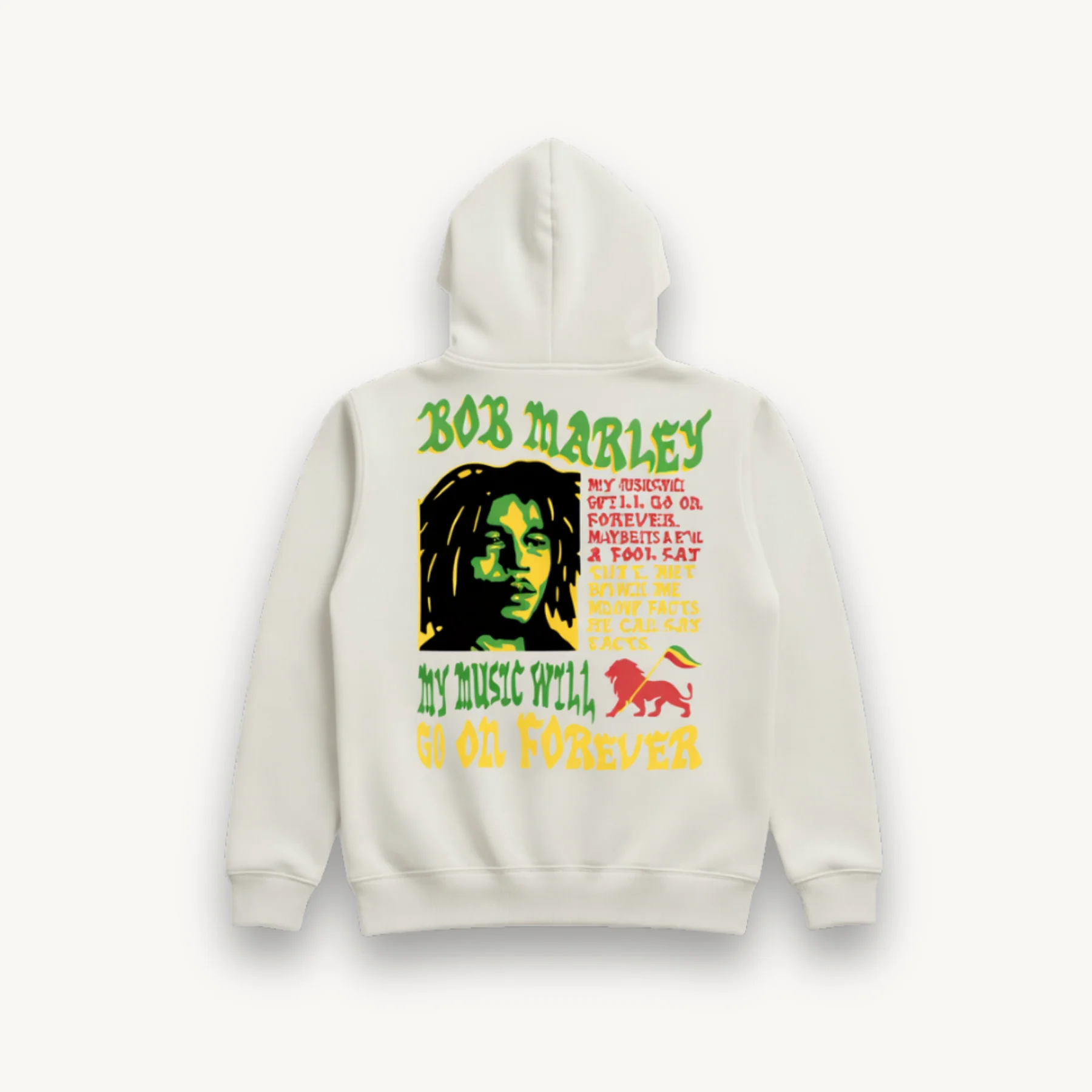 Bob Marley Forever White Hoodie - Image 2