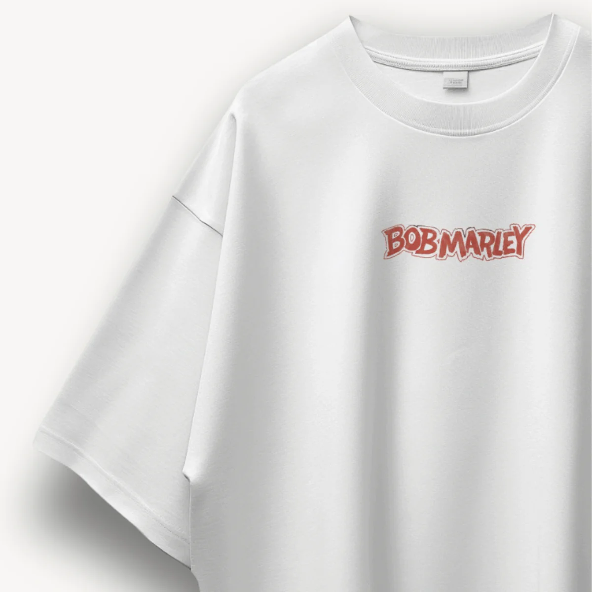 Bob Marley Hand Style White Oversized Tee - Image 3