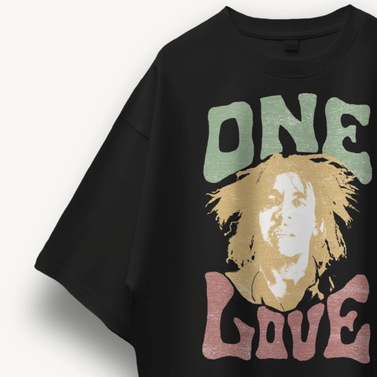 Bob Marley One Love Black Oversized Tee - Image 3