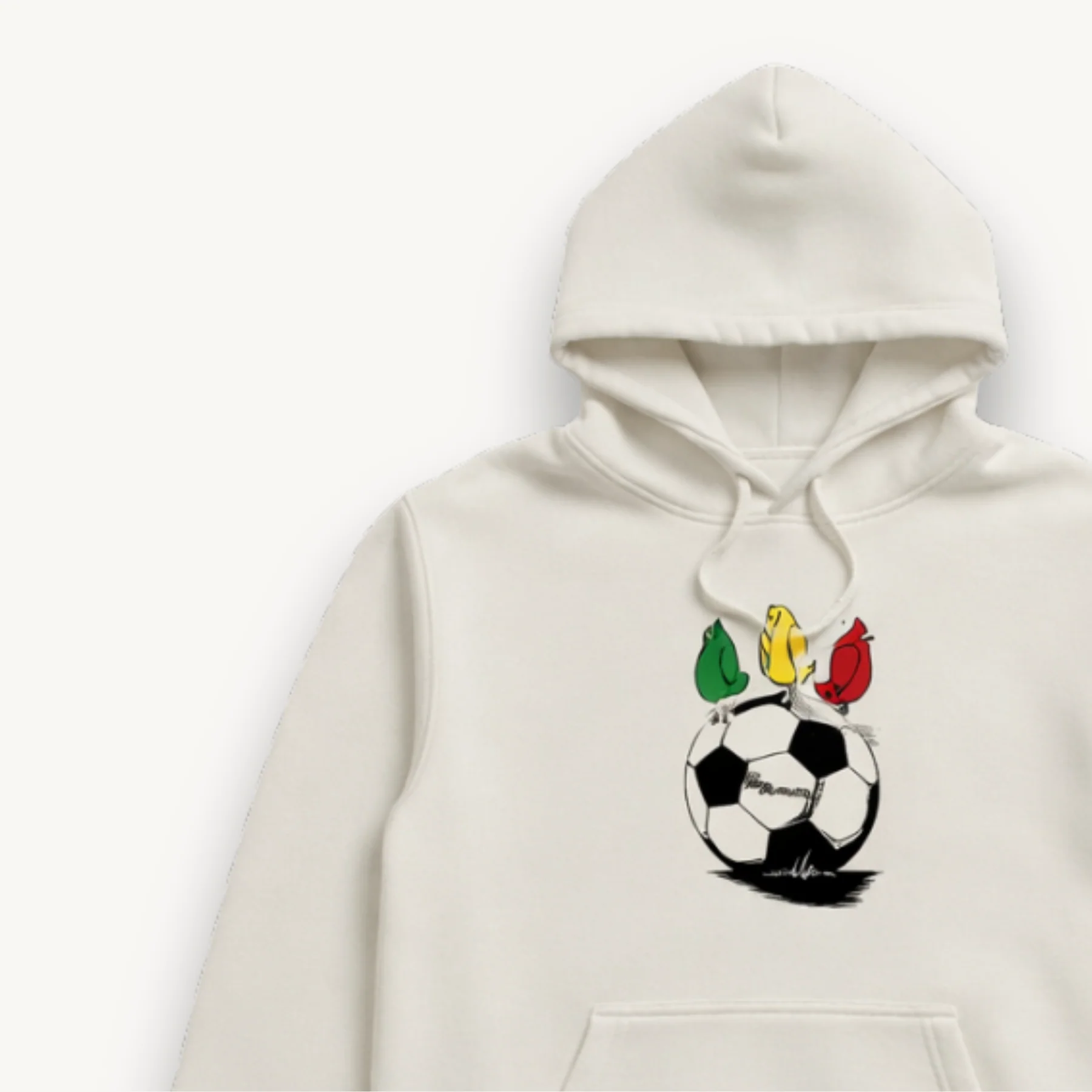 Bob Marley Soccer Birds White Hoodie - Image 3
