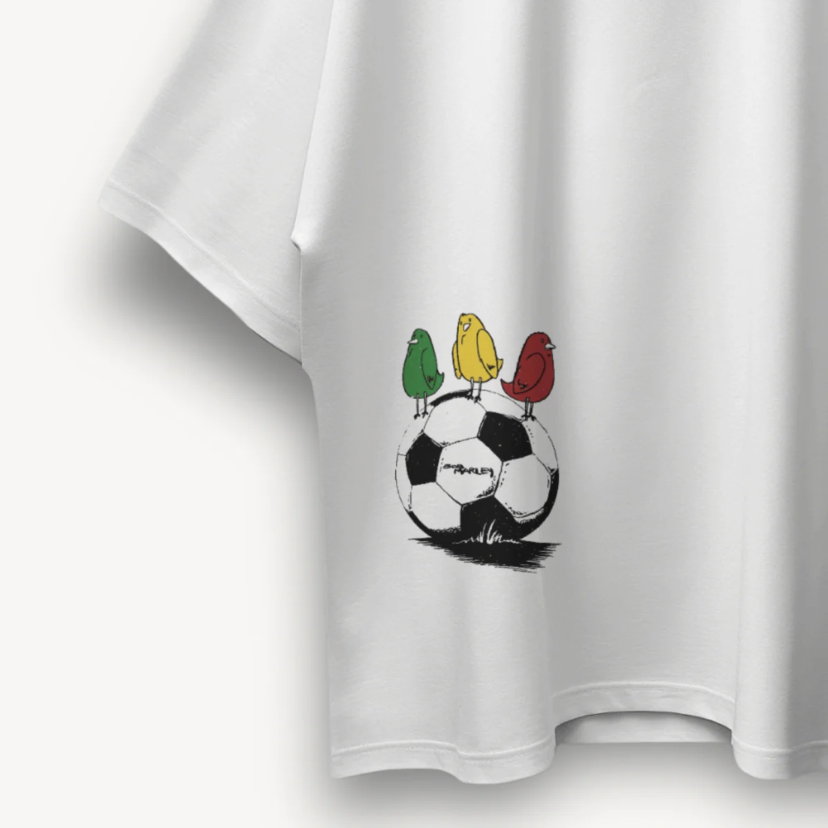 Bob Marley Soccer Birds White Oversized Tee - Image 3