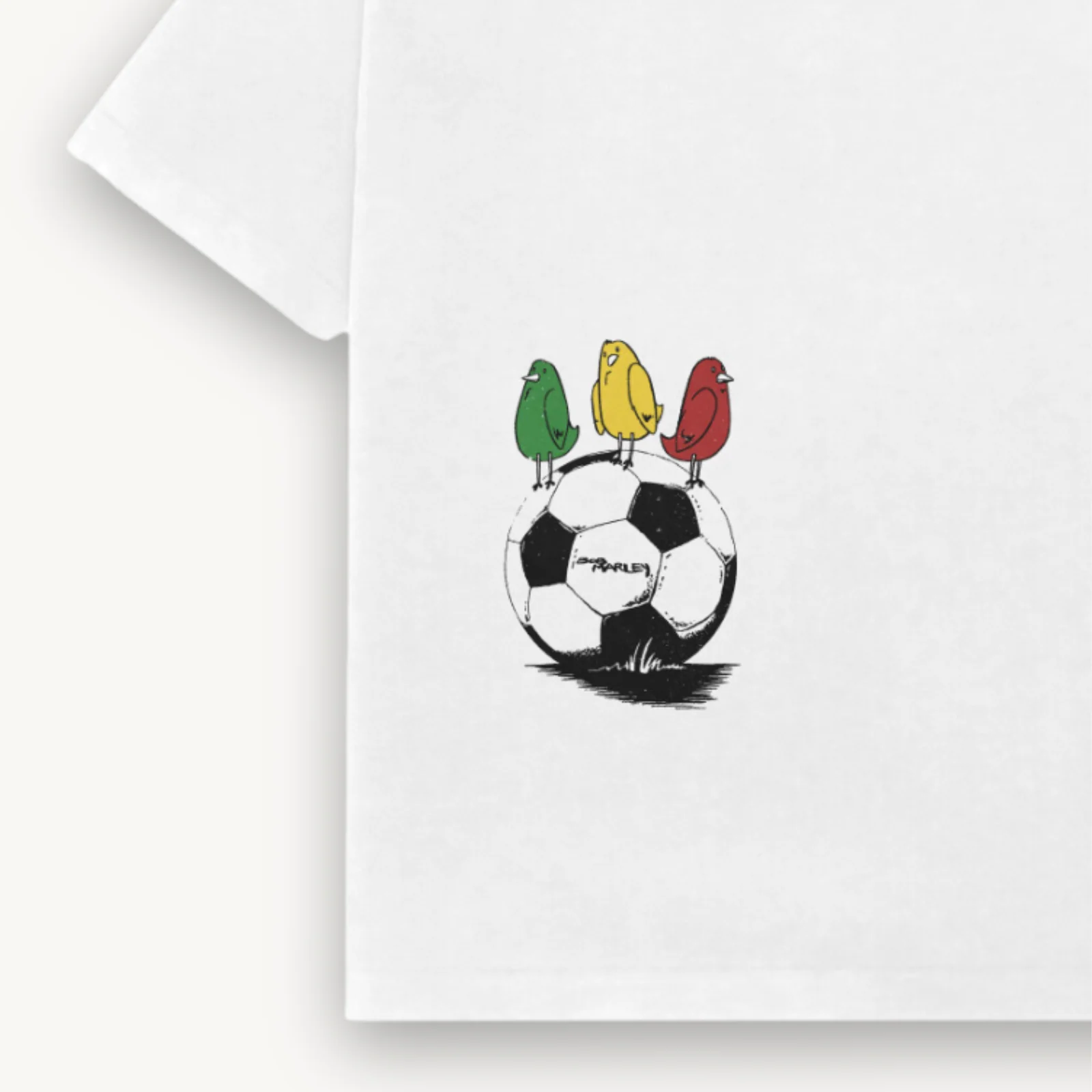 Bob Marley Soccer Birds White Relaxed Tee - Image 3