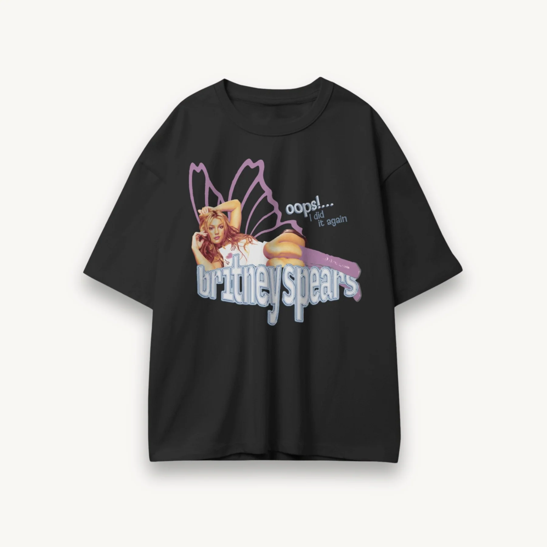 Britney Spears Butterfly Black Oversized Tee - Image 3