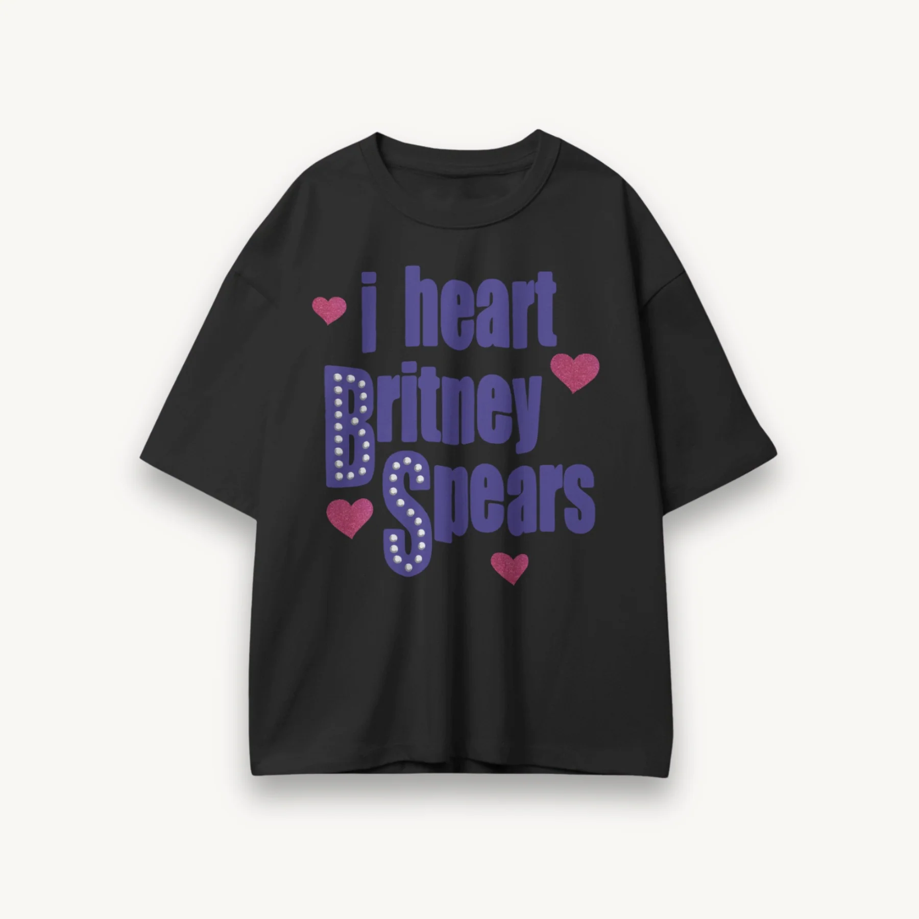 Britney Spears I Heart Britney Black Oversized Tee - Image 3