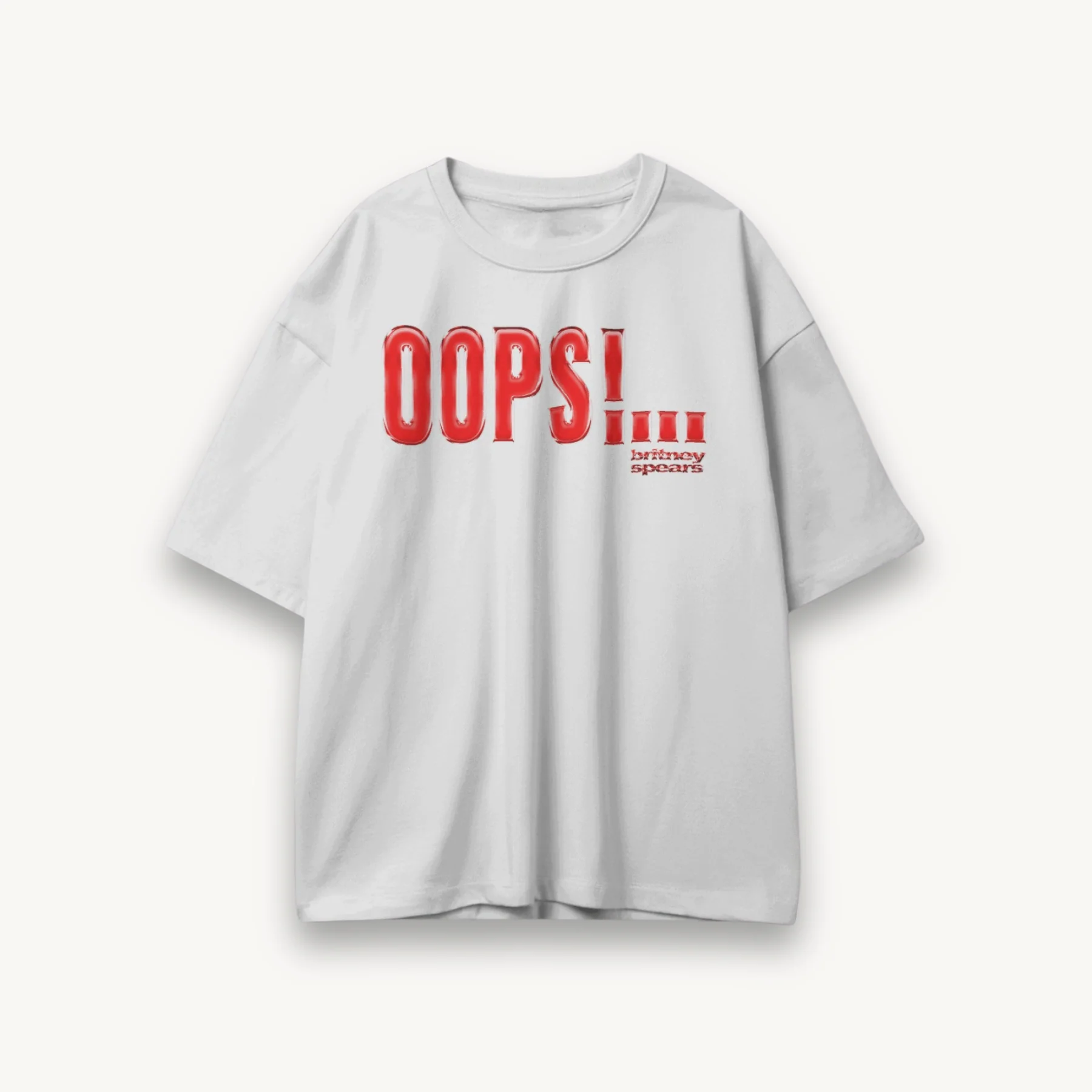 Britney Spears Oops!... Logo White Oversized Tee - Image 3