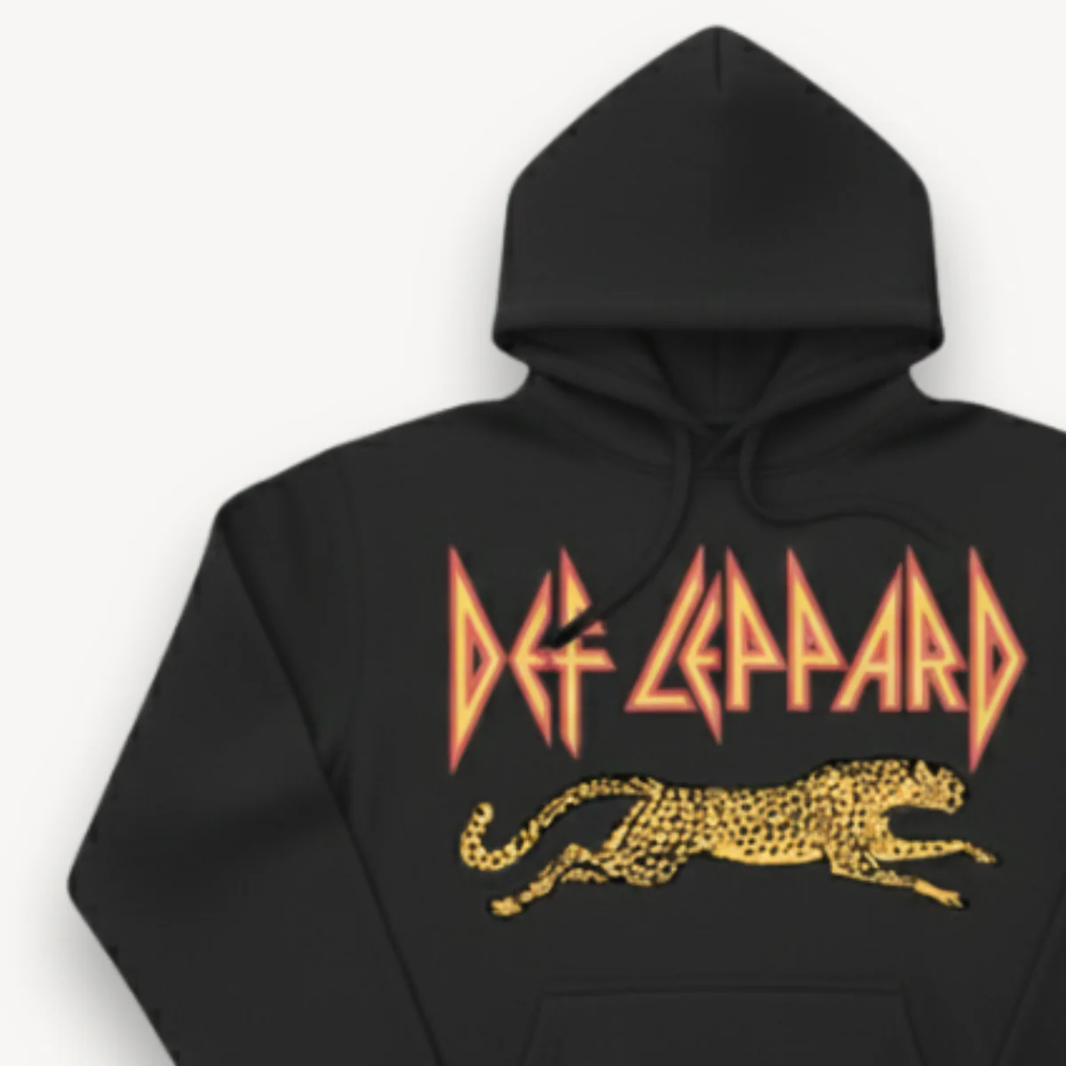 Def Leppard Leaping Leopard Black Hoodie - Image 5