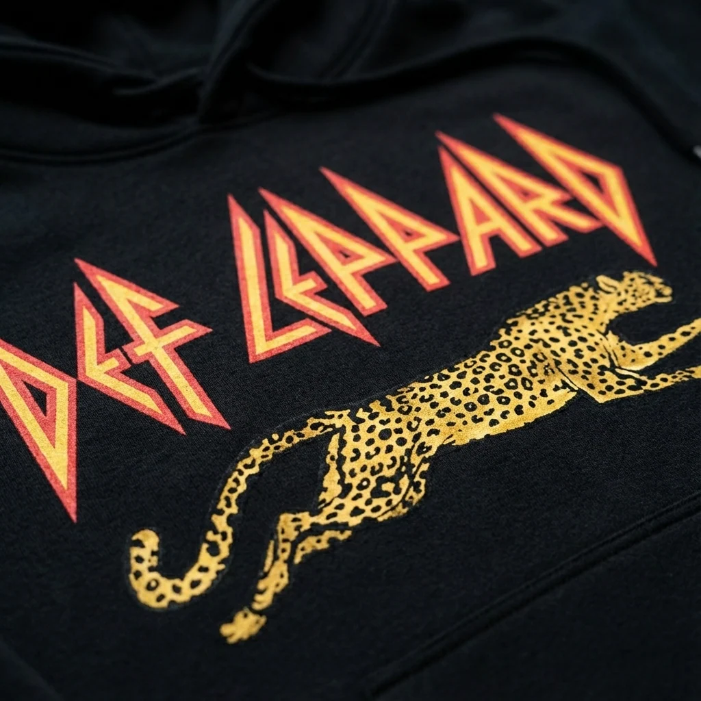 Def Leppard Leaping Leopard Black Hoodie - Image 6