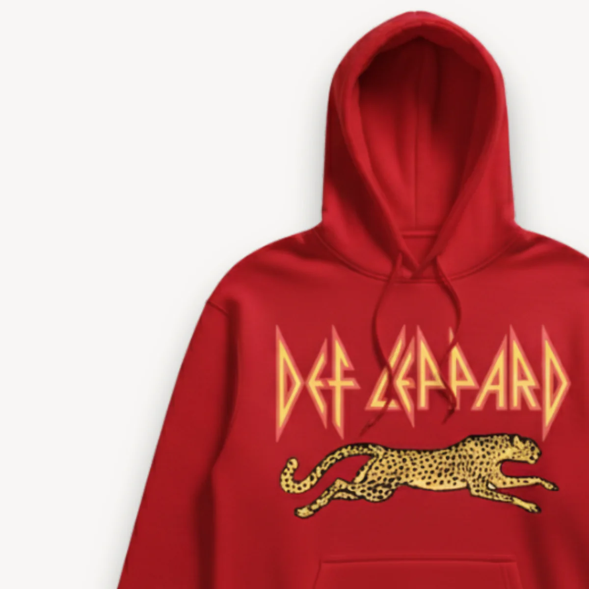 Def Leppard Leaping Leopard Red Hoodie - Image 5