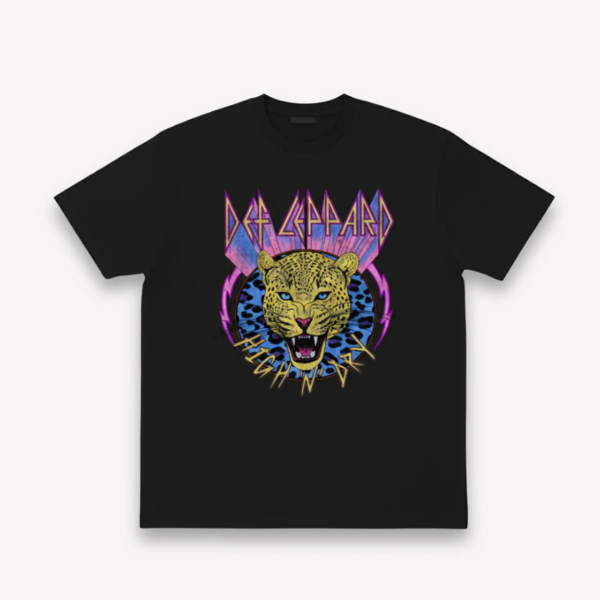 Def Leppard Leopard Black regular Tee