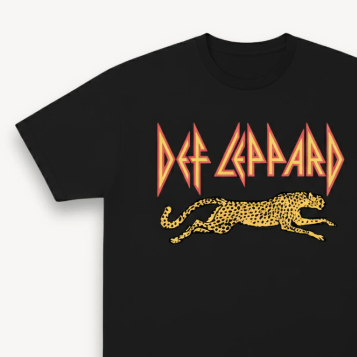 Def Leppard Leaping Leopard Black regular Tee - Image 3