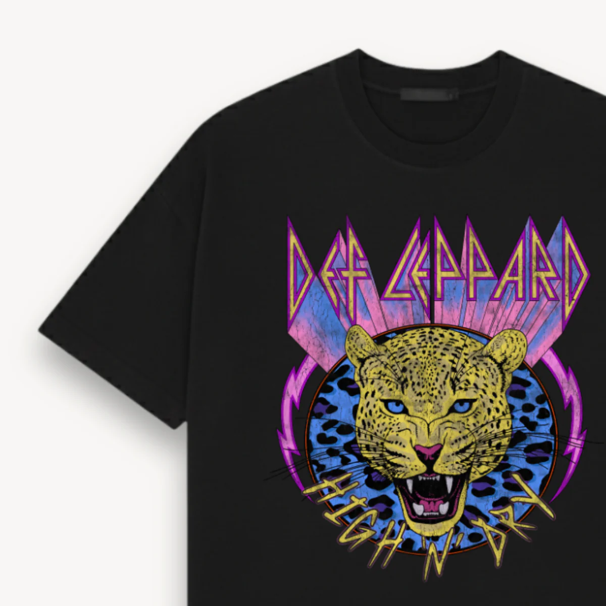 Def Leppard Leopard Black Relaxed Tee - Image 2