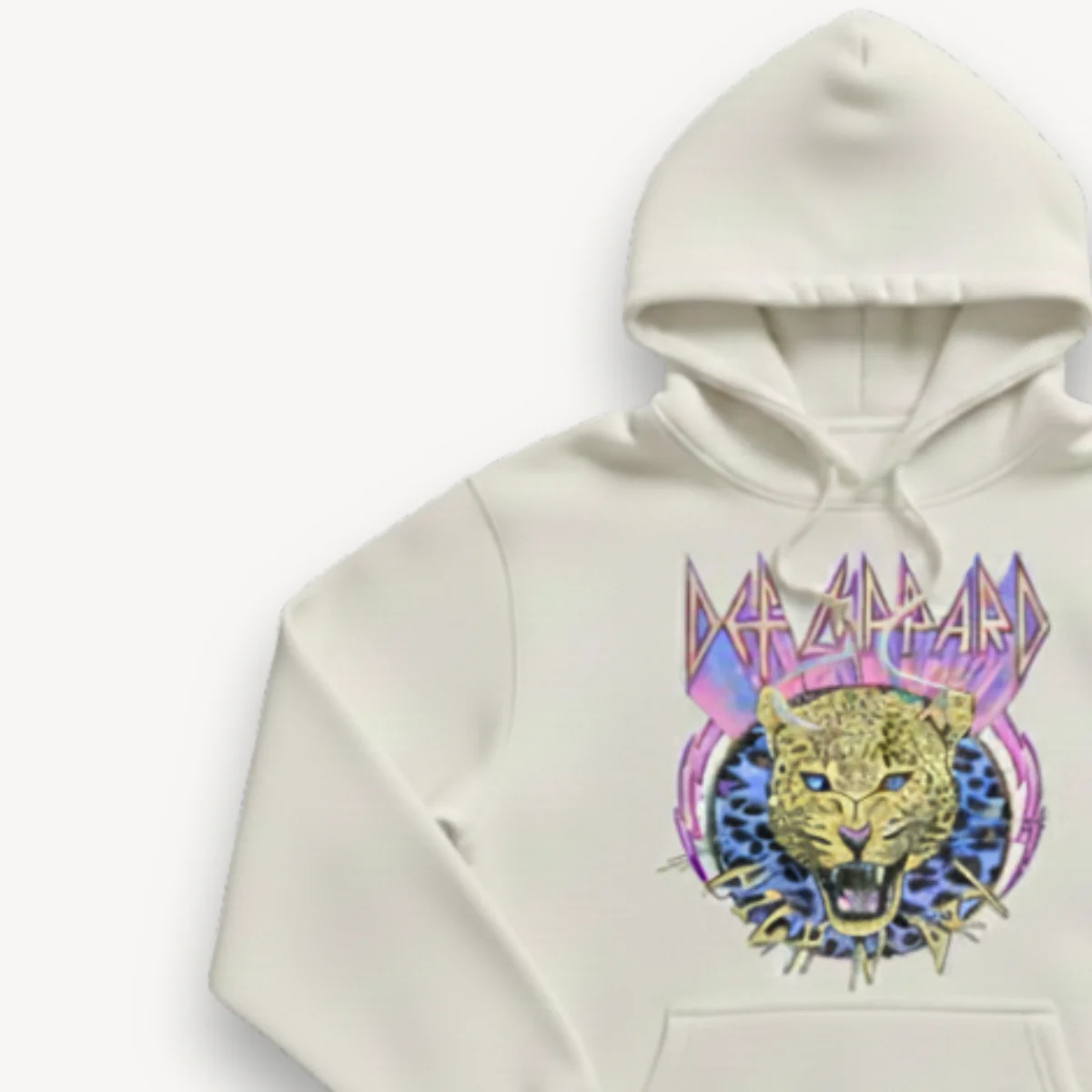 Def Leppard Leopard White Hoodie - Image 6