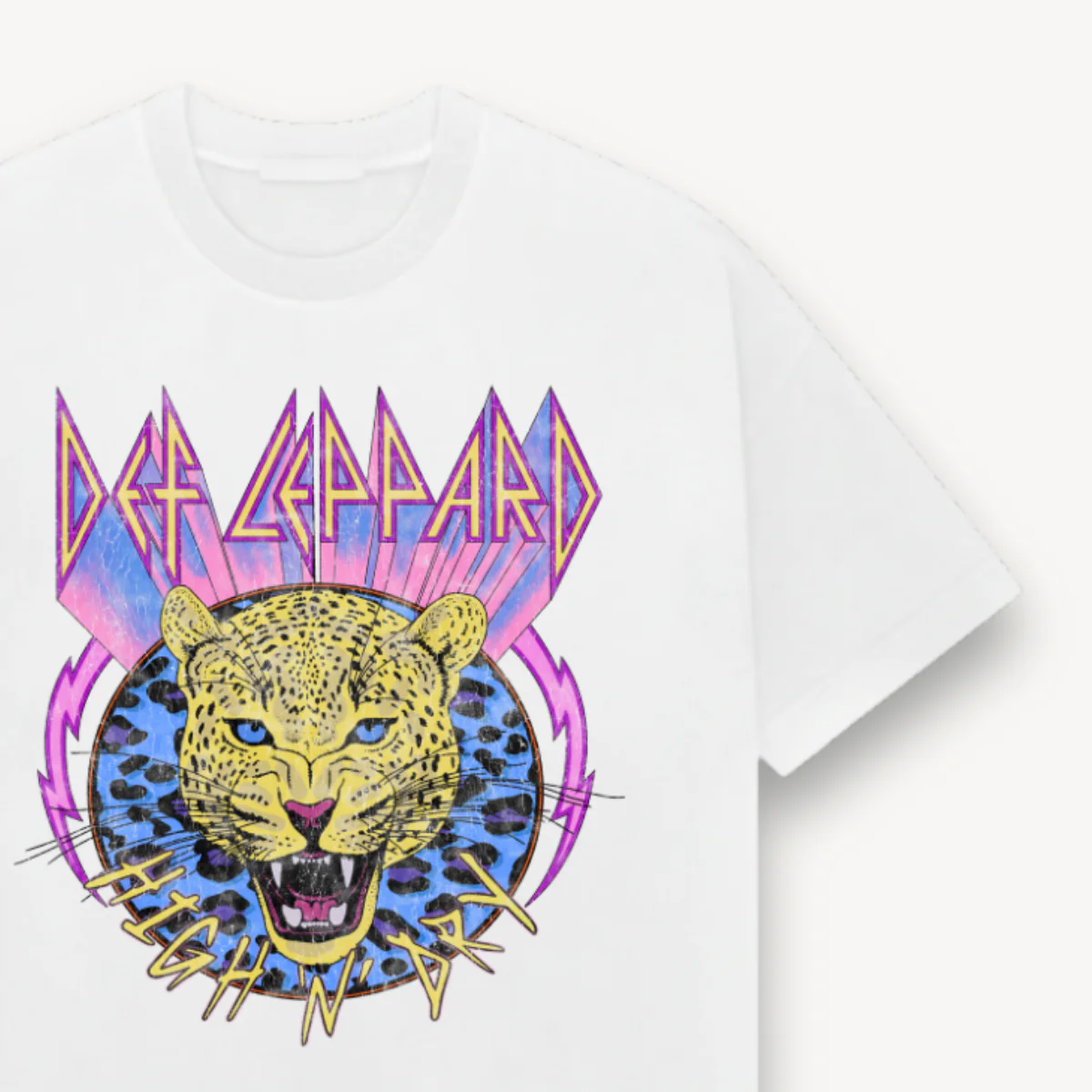 Def Leppard Leopard White Relaxed Tee - Image 2