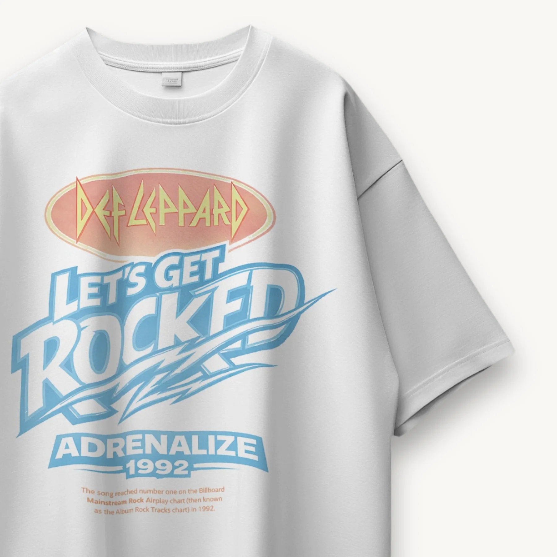 Def Leppard Lets Get Rocked India '26 White Oversized Tee - Image 3