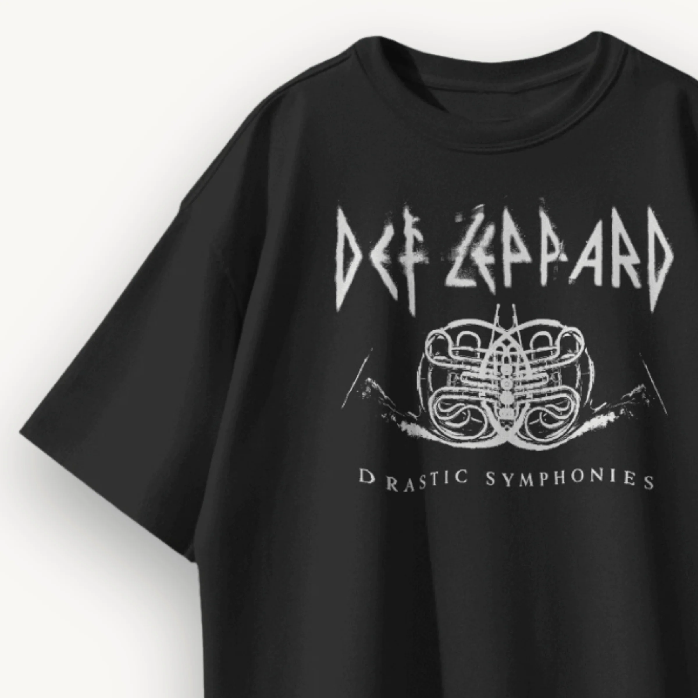Def Leppard Symphony Logo Black Oversized Tee - Image 3