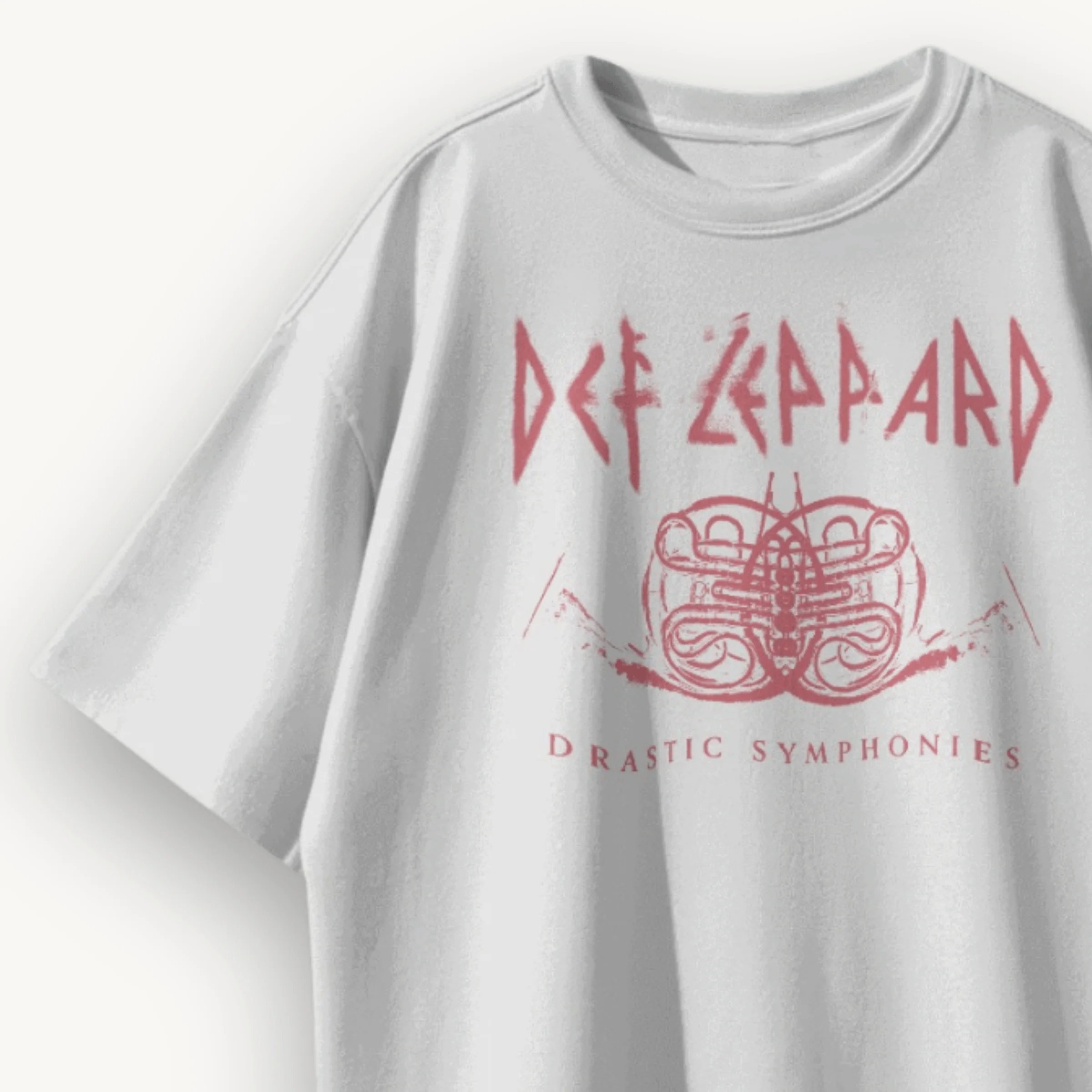 Def Leppard Symphony Logo White Oversized Tee - Image 3