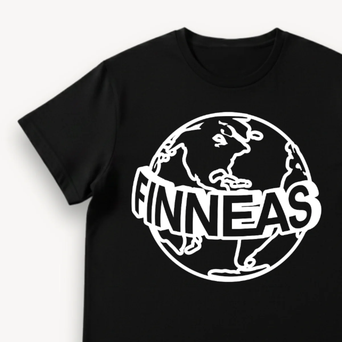 Finneas Globe Logo Black Regular Tee - Image 3