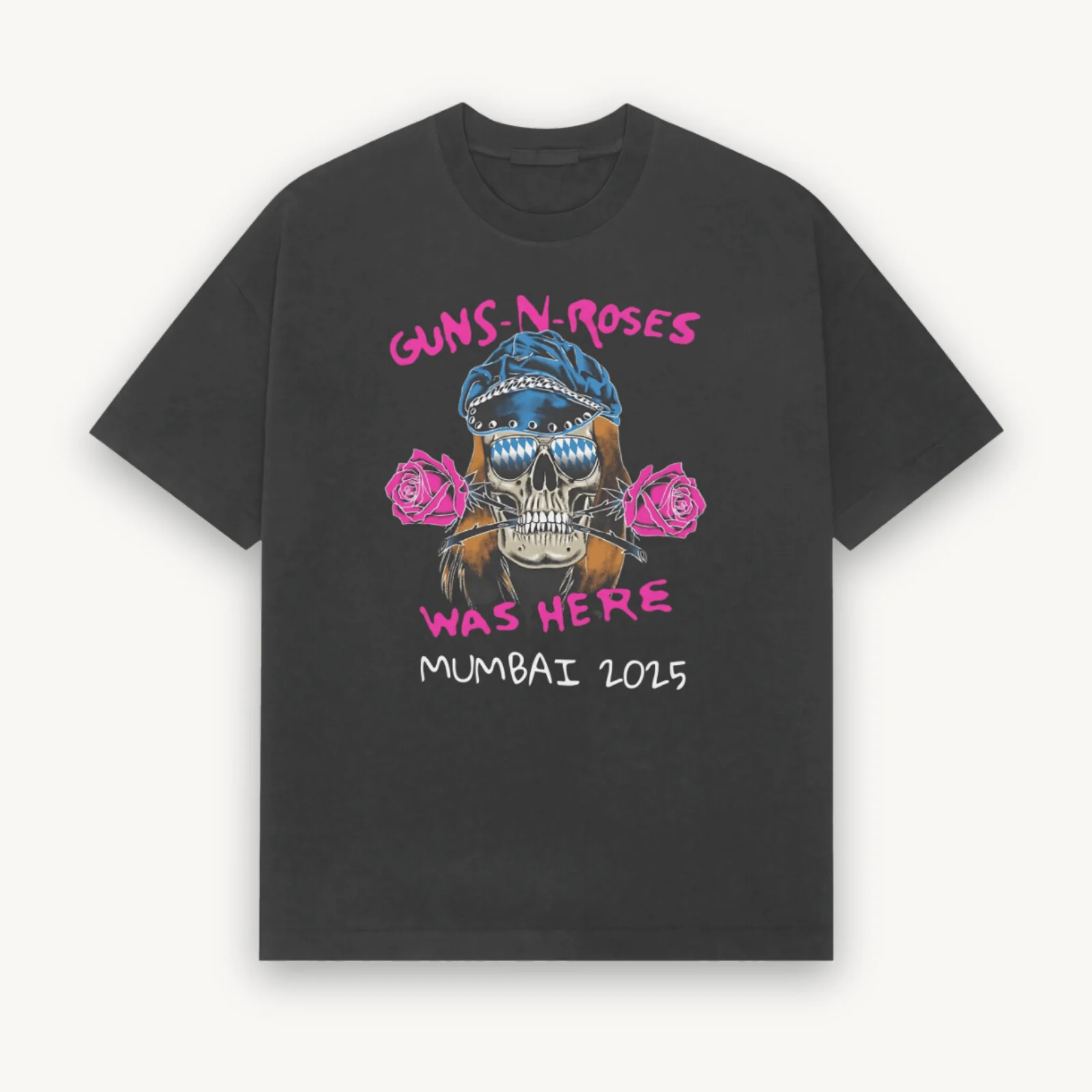 Guns N' Roses Mumbai '25 Black Relaxed Tee