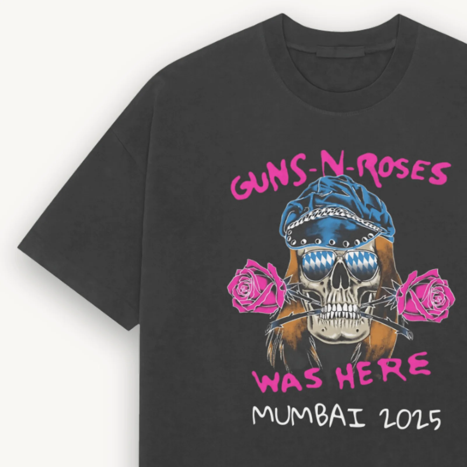 Guns N' Roses Mumbai '25 Black Relaxed Tee - Image 3