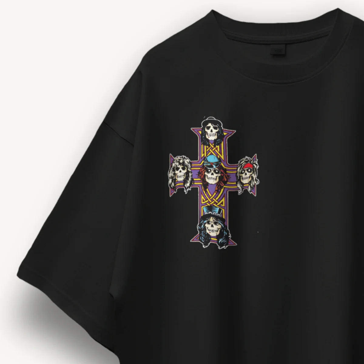 Guns N' Roses Cross Logo Black Oversized Tee - Image 3