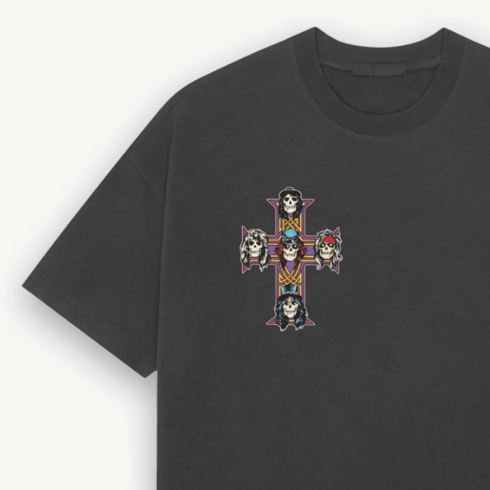 Guns N' Roses Cross Logo Black Relaxed Tee - Image 3