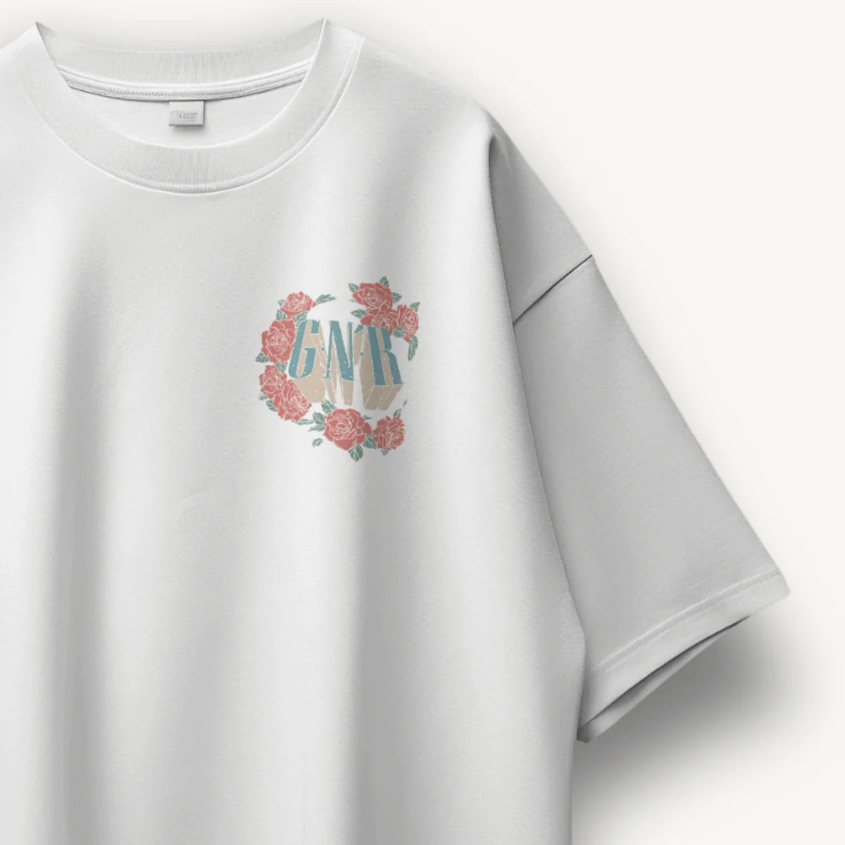 Guns N' Roses Logo White Oversized Tee - Image 3