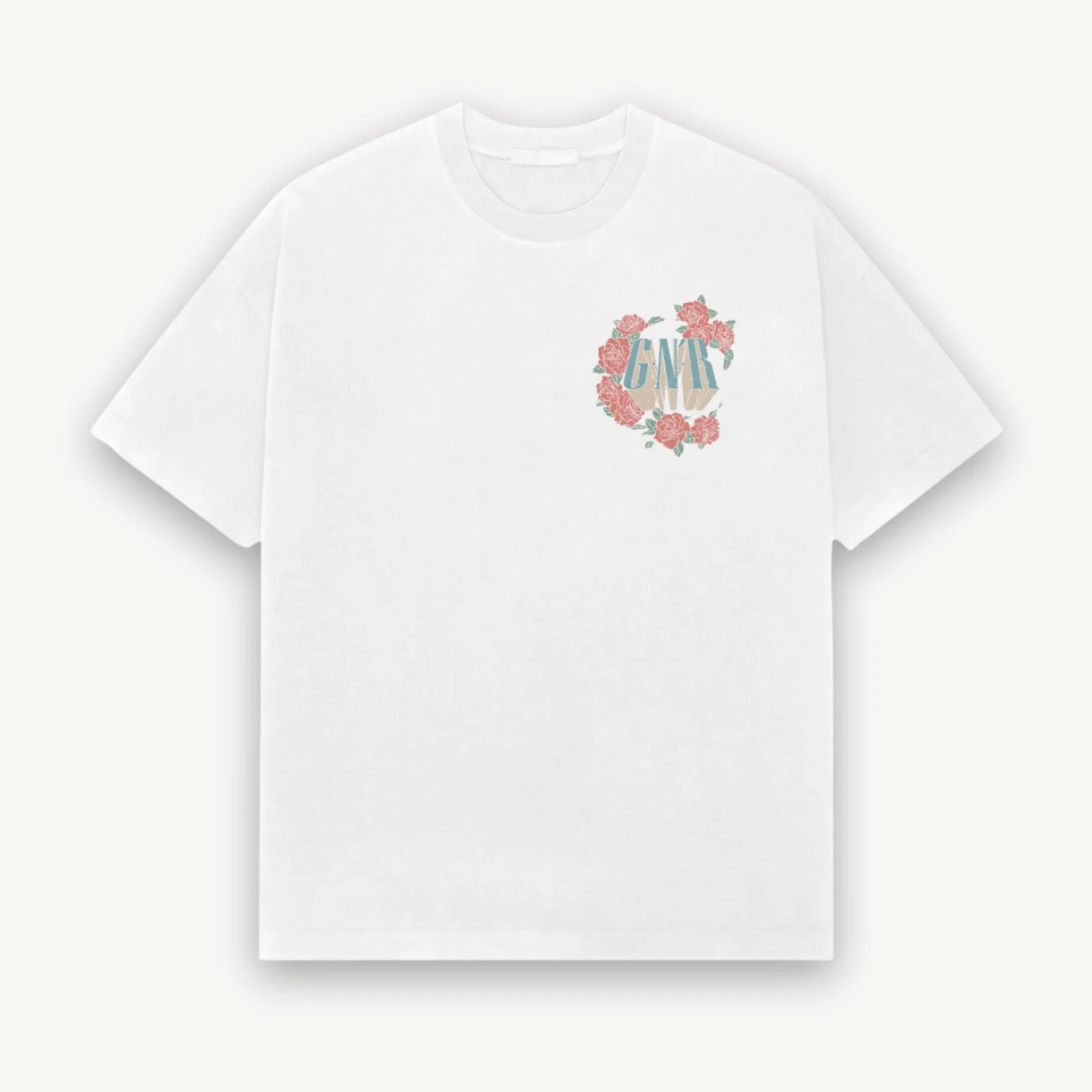 Guns N' Roses Logo White Relaxed Tee