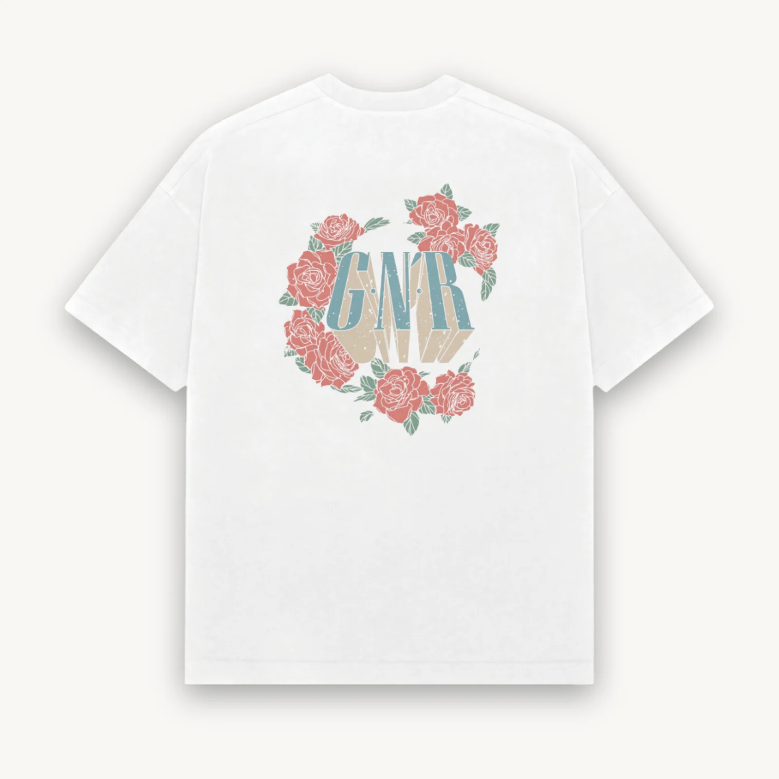 Guns N' Roses Logo White Relaxed Tee - Image 2