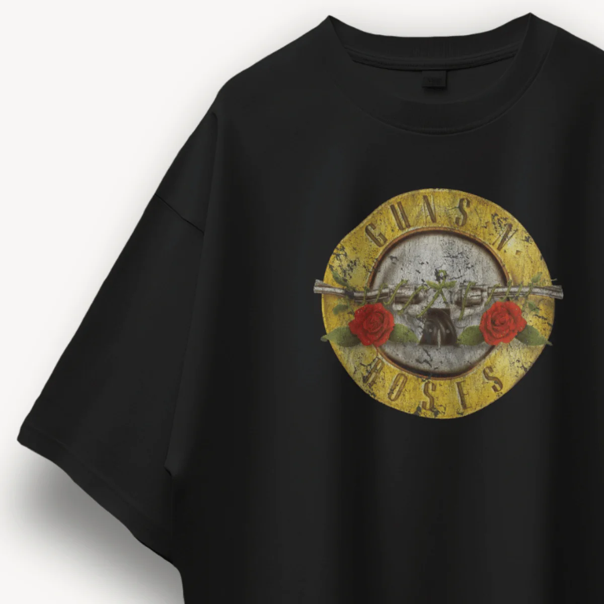 Guns N' Roses Vintage Logo Black Oversized Tee - Image 3