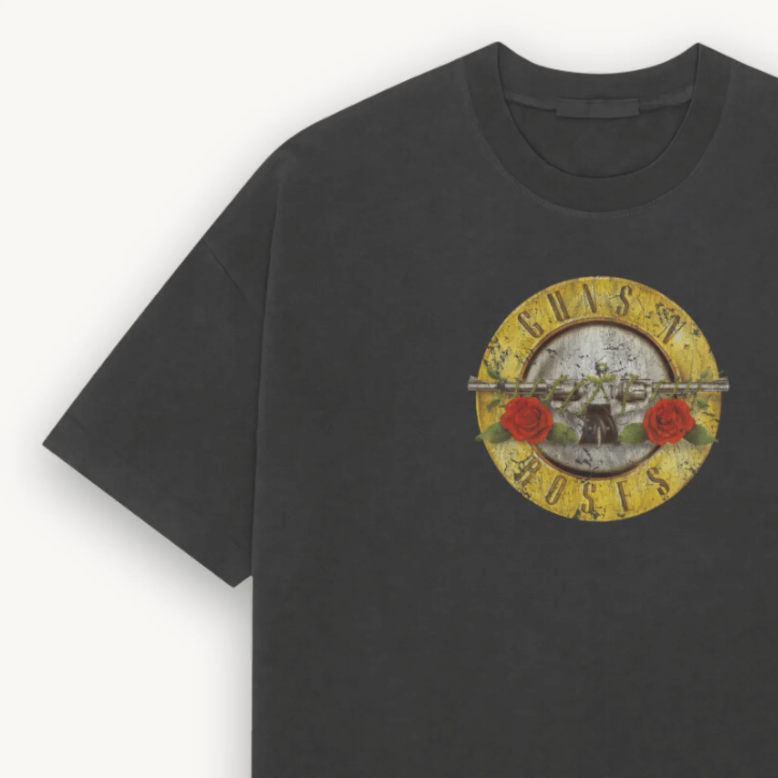 Guns N' Roses Vintage Logo Black Relaxed Tee - Image 3