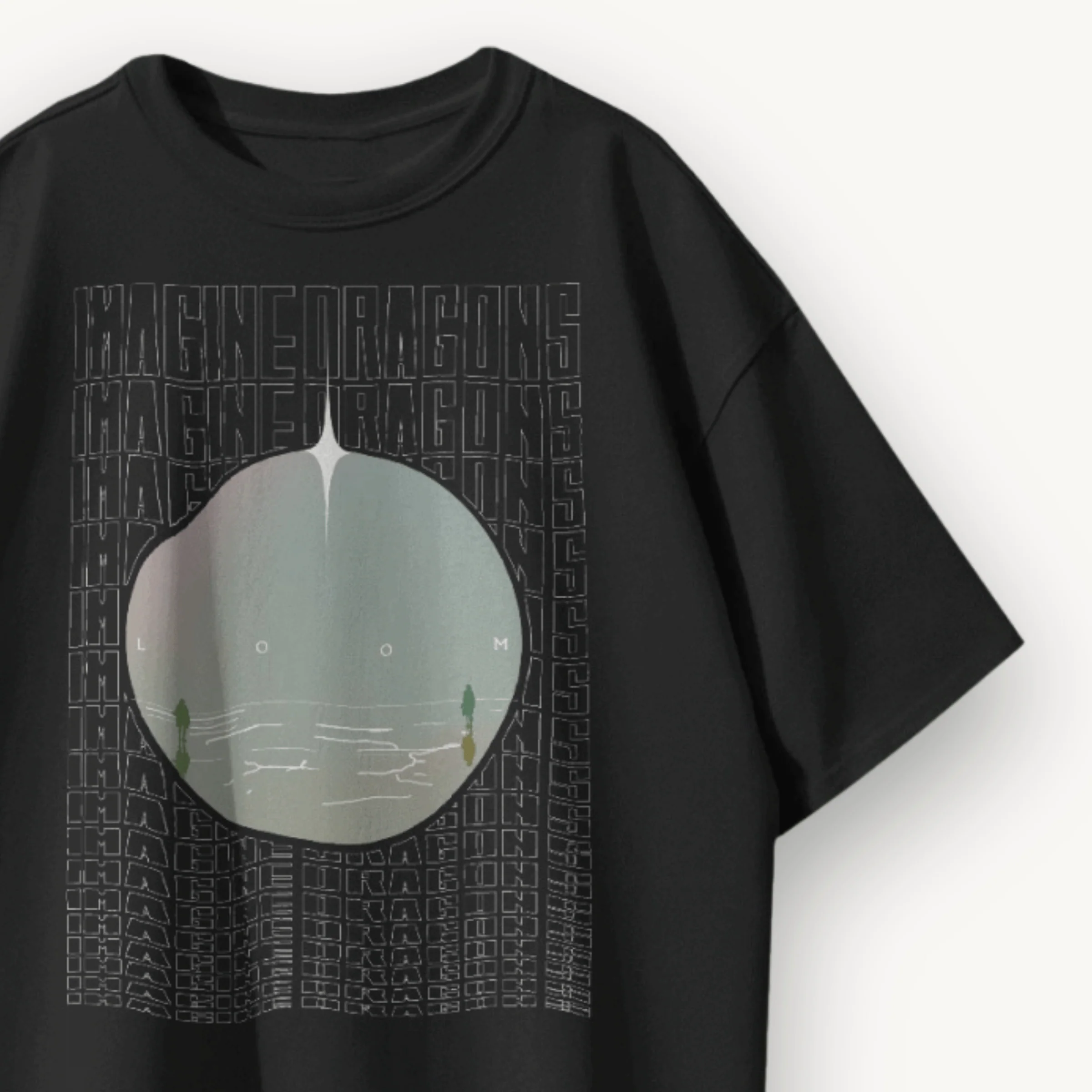 Imagine Dragons Loom Globe Black Oversized Tee - Image 3
