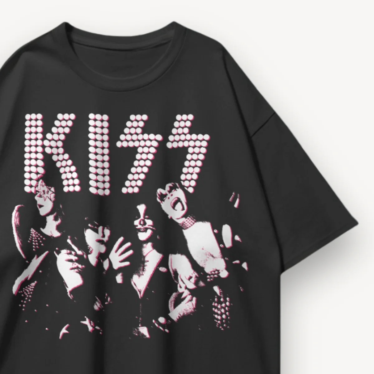 KISS Alive Rebuild Black Oversized Tee - Image 3