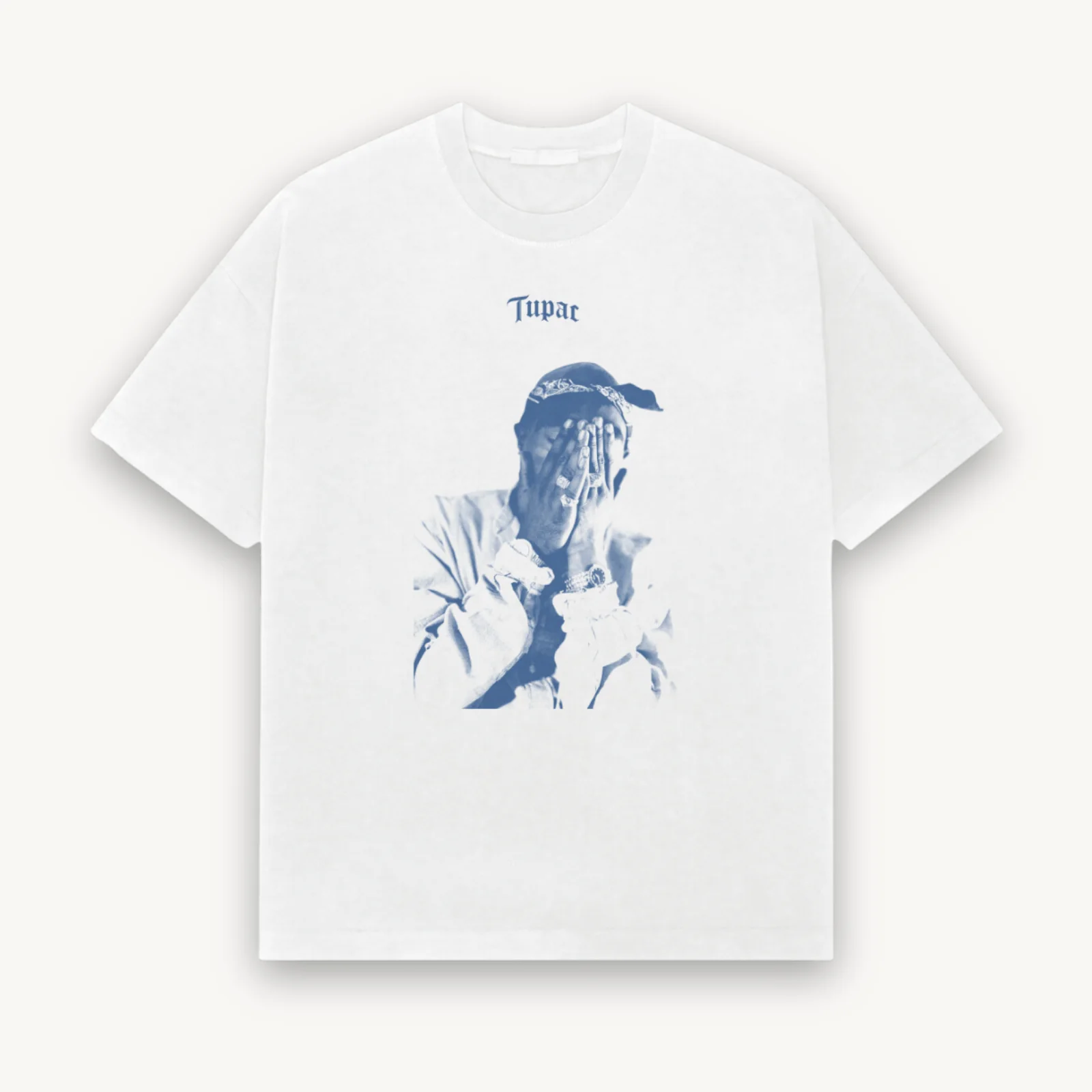 Official 2Pac Me Against White Relaxed Tee